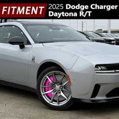 Rose Red Black Logo Brake Caliper Covers 2025 Dodge Charger Daytona R/T F/R Kit