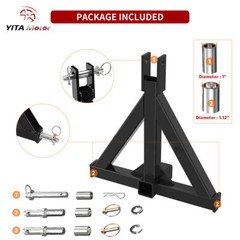 3Pt 2″ Drawbar Adapte Trailer Hitch Tow Drawbar For Category 1 Tractor 3 Point