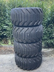 NEW HD 31X15.5-15 Hippo Skid Steer Tires on 9 lug Rims for Wheel Loader-8PLY