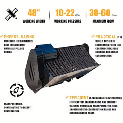 48″ Skid Steer Concrete Cement Mixer Attachment For Bobcat CAT Skid Steer