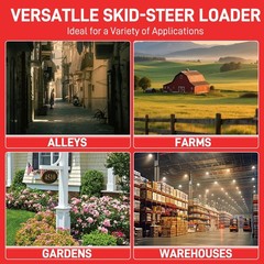 HT Mini Skid Steer Loader Tracked 13.5HP B&S EPA Gas Engine for Gardens Farming
