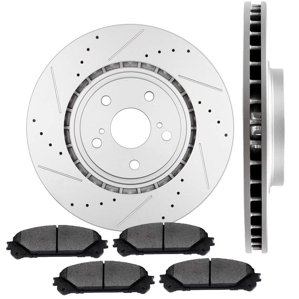 Front Brake Rotors+Ceramic Pads Lexus NX RX 08-18 Toyota Highlander 11-18 Sienna