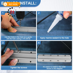 𝟐𝟎𝟐𝟒 𝐔𝐩𝐠𝐫𝐚𝐝𝐞 GTTL175 Kayak Track Rail with Screws 12 Inch, 12 Inch
