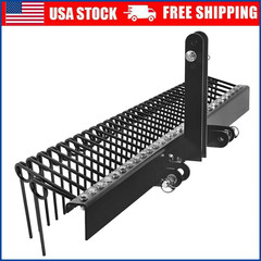 60″ Pine Straw Rake 3 Point Hitch Receiver Attachment for Cat-0 & Cat-1 Tractor