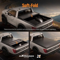 Soft Tri-Fold Vinyl Tonneau Cover 2019-2025 Ford Ranger XLT 5FT Truck Bed
