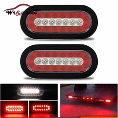 2Pcs 6.3″ Oval Truck Trailer Led Tail Lights 23 LEDs Stop Brake Lights Taillight