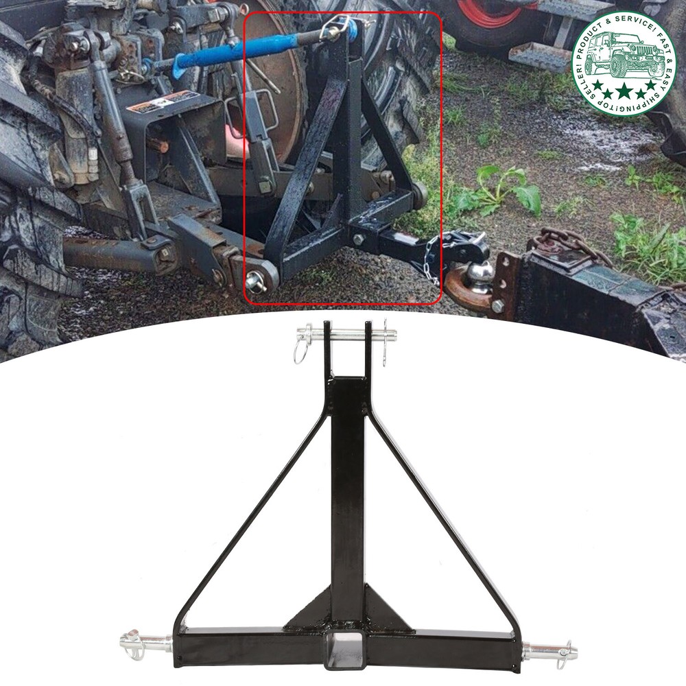 3 Point 2″ Receiver Trailer Hitch Drawbar Adapter Category One Tractor