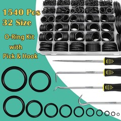 XBVV 1540 Pcs 32 Size O-Rings Kit Nitrile Rubber O Ring Assortment with Black