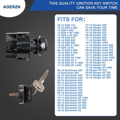 Premium Ignition Key Switch 3 Position 6 Pins, Fits for 2001-2018 Polaris…