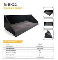 AGT 32 inch Toothless Bucket for Mini Skid Steer Loader Bucket Without Teeth