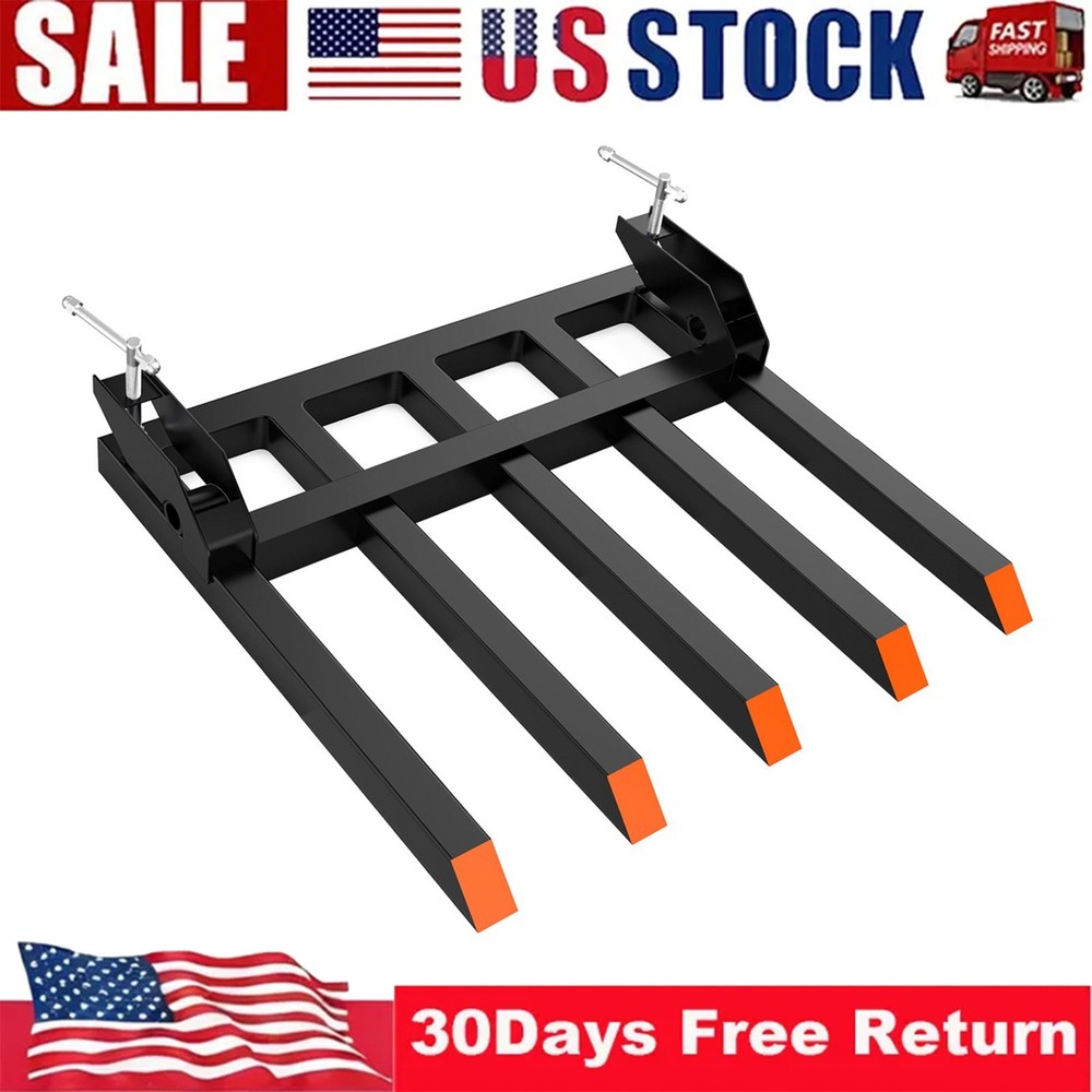 Clamp on Debris Forks Fits 48” Bucket, Heavy Duty 5-Tine 2500LBS Clamp-on Forks