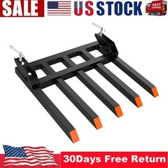 Clamp on Debris Forks Fits 48” Bucket, Heavy Duty 5-Tine 2500LBS Clamp-on Forks