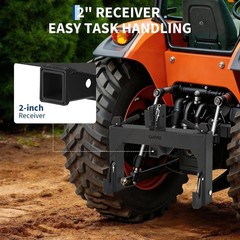 3000 LBS 3 Point Quick Hitch 2″ Receiver for Cat 1 Tractors w/ Versatile Adapter