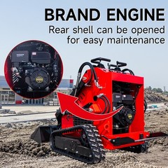 HT Mini Skid Steer Loader Tracked 13.5HP B&S EPA Gas Engine for Gardens Farming