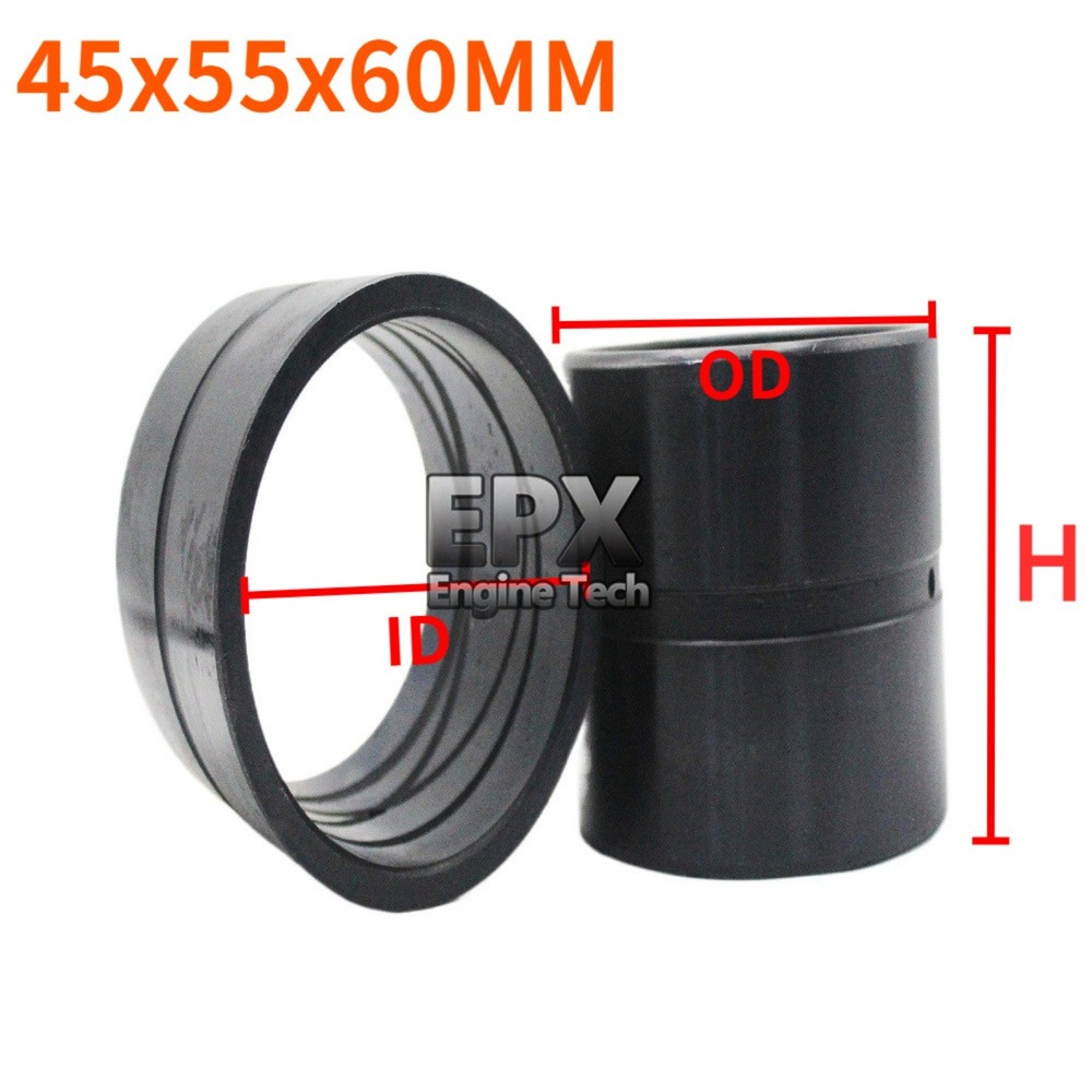 2PCS 45x55x60MM Excavator Bucket Bushing (IDx ODx H) Steel Bearing Sleeve