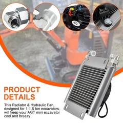Radiator Plus Hydraulic Fan For 1-1.8ton Mini Excavators AGT-H12-QH12SRQ US