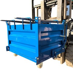 2200lbs Load Self-Dumping Hopper: Manual Forklift-Operated Steel Turnover Box