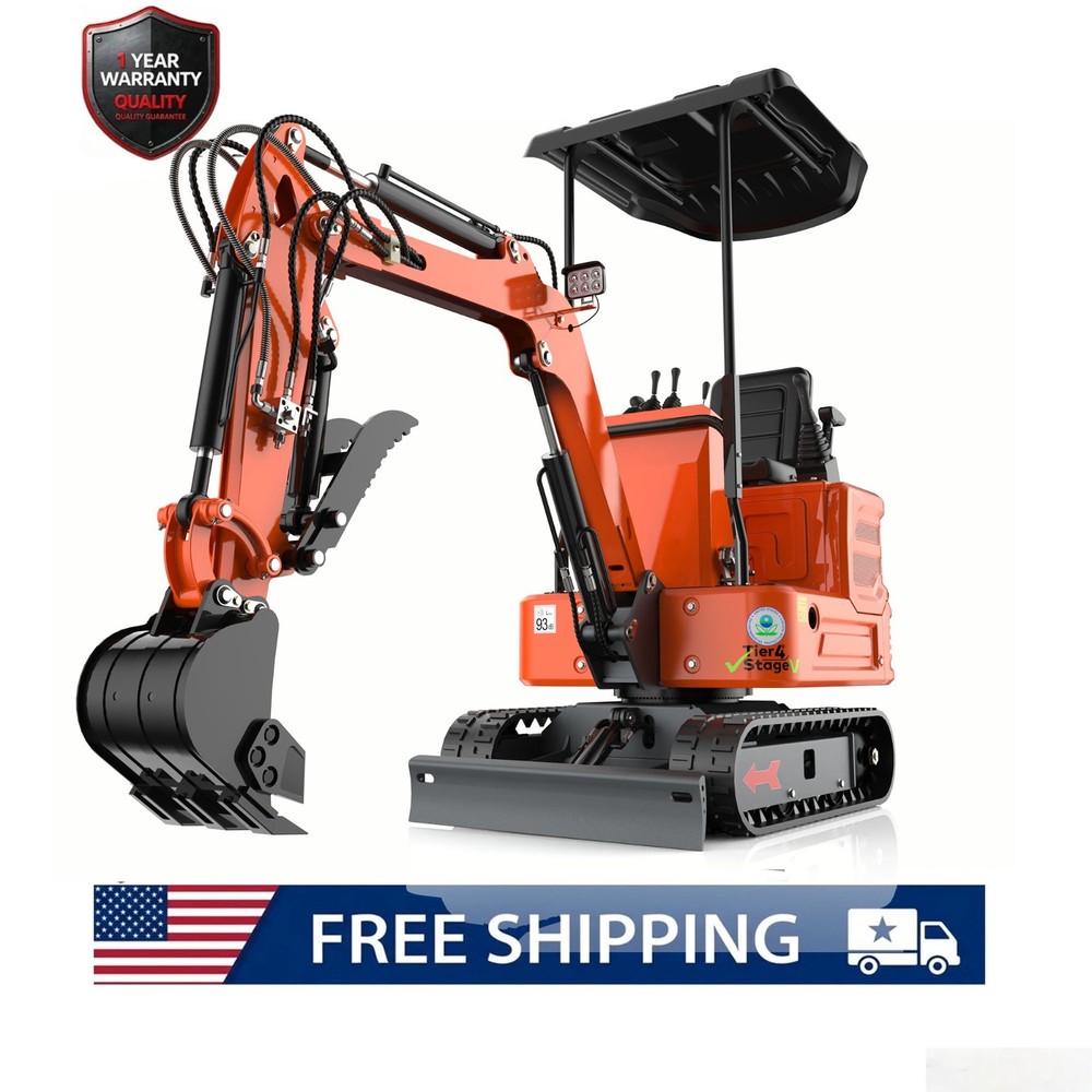 mini excavator1ton, 13.5 hp, hydraulic grab | Pilot control/B&S engine, EPA