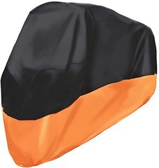 NEW Black and Orange Waterproof Motorcycle Cover XXXL116″ Fits Large Cruisers