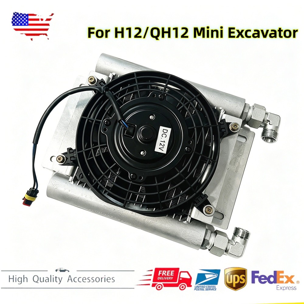 Radiator Plus Hydraulic Oil Cooler Fan For H12/QH12 Mini Excavator Attachment US