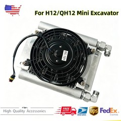 Radiator Plus Hydraulic Oil Cooler Fan For H12/QH12 Mini Excavator Attachment US