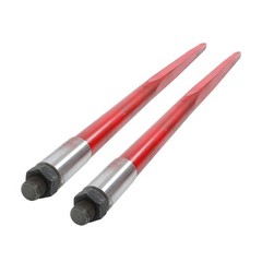 Red Hay Bale Spear 49″ Bale Spear 4500lbs Capacity Spike Fork For Tractor 2-Pack