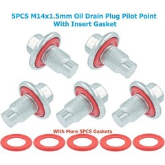 5x M14x1.5 Oil Drain Plug w/Gasket for Ford/Chrysler/Dodge/Jeep/Ram/Chevy/GMC