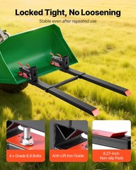 VEVOR 4000 lbs Clamp on Pallet Forks 60-Inch Tractor Forks with Stabilizer Bar