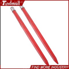 2-Pack Hay Bale Spear 49″ 4500 lbs Capacity Spike Fork Red For Loaders Tractors