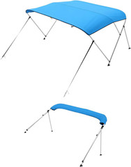 3 Bow Boat Bimini Tops, 600D Polyester Canopy with Aluminum Alloy Frame, Waterpr