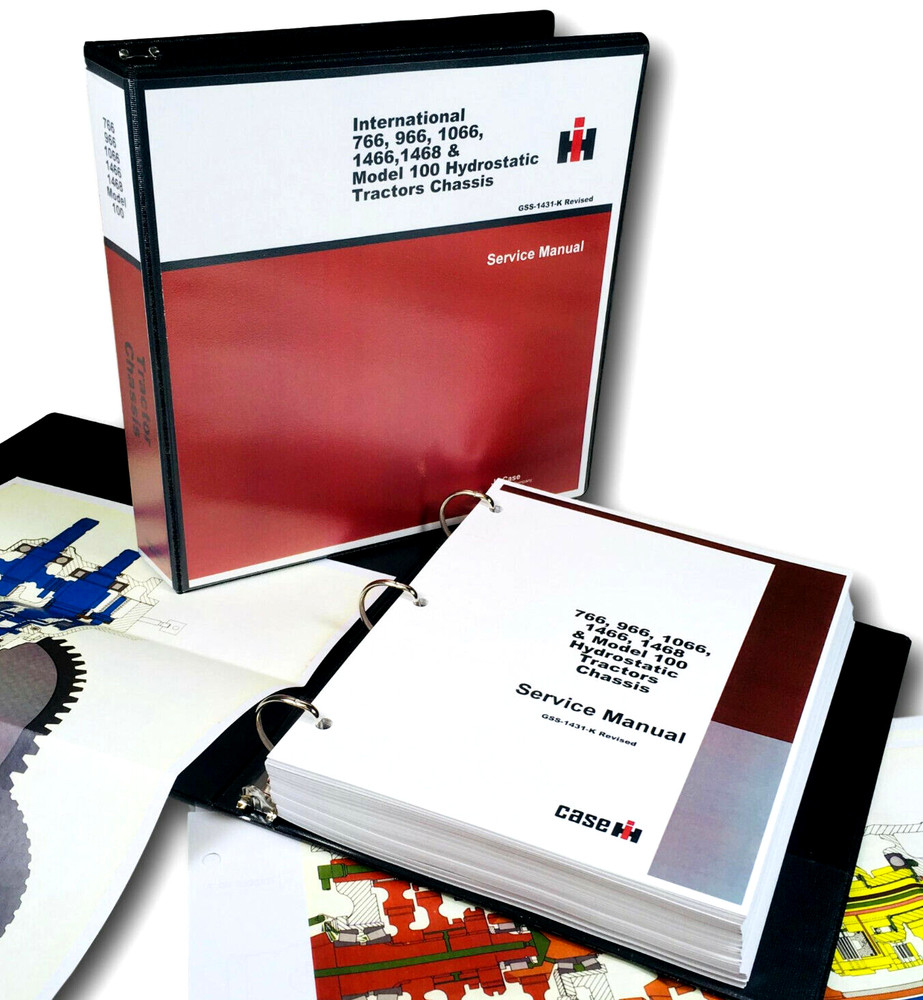 International 766 966 1066 1466 1468 Hydro 100 Tractor Service Manual Shop Book
