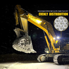2PCS 4″ Round LED WORK LIGHT fit CAT Skid Steer 289D3 277D 289D 226D 249D 297D2