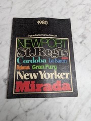 ENGINE PERFORMANCE MANUAL PASSENGER CAR 1980 50M1079 CHRYSLER