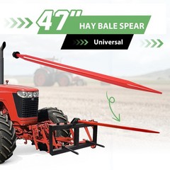 47″ Square Hay Bale Spear Spike Fork Tine For Tractors 4500lb Cap Each Red/Black