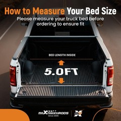 Soft Tri-Fold Vinyl Tonneau Cover 2019-2025 Ford Ranger XLT 5FT Truck Bed