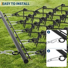 Drag Harrow for ATV UTV Tractor, 4×4 ft & 5×4.5 ft, 3/8″ 1/2″ Teeth, Tow Behind