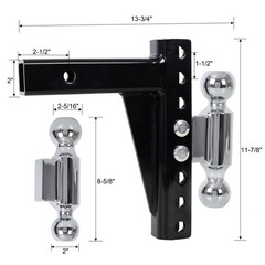 Adjustable Dual Ball Mount 2″ & 2-5/16″ Balls, 12,000 lb & 10,000 lb Towing C…