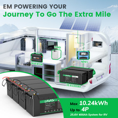 24V 100Ah LiFePO4 Lithium Battery Cycle Deep Built-in BMS for Solar RV Off-grid