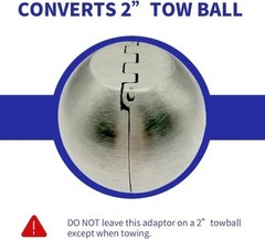 Heavy Duty Stainless Steel Tow Ball Adapter – Converts 2″ Receiver to 2-5/16″ Hi