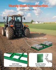 VEVOR Drag Harrow 4 ft Heavy Duty Tow Behind Drag Harrow Driveway Grader Rake