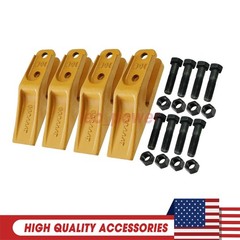 4X For Skid Steer Mini Ex Bucket Uniteeth Trenching Bucket Teeth w/ Hardware
