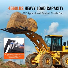 Uimoso Clamp on Debris Pallet Forks to 60″ Bucket 4560 lbs Capacity Heavy Duty