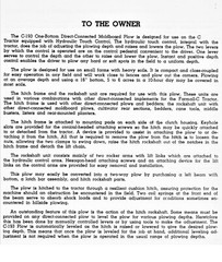 IH International McCormick Farmall C Super C-193 1 Bottom Moldboard Plow Manual