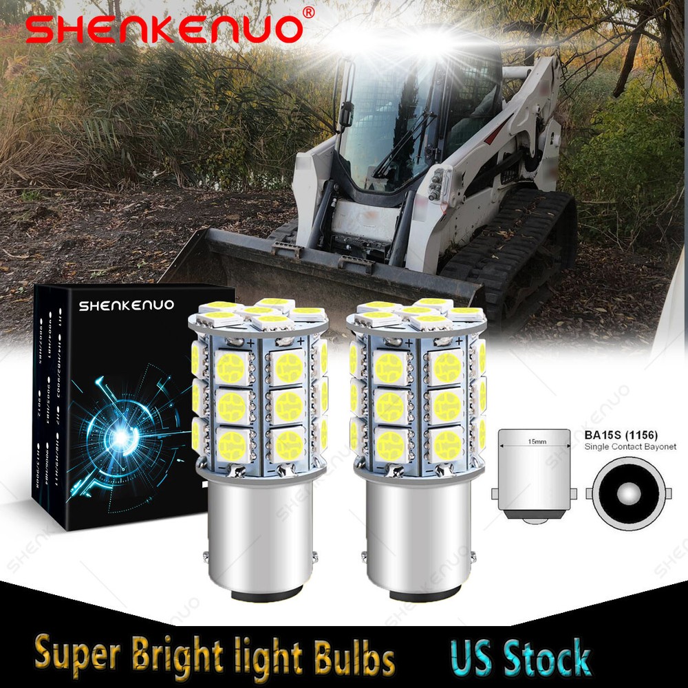 2 Bright White LED Light Bulbs for Bobcat T740, T770, T870 rear worklight 12V US