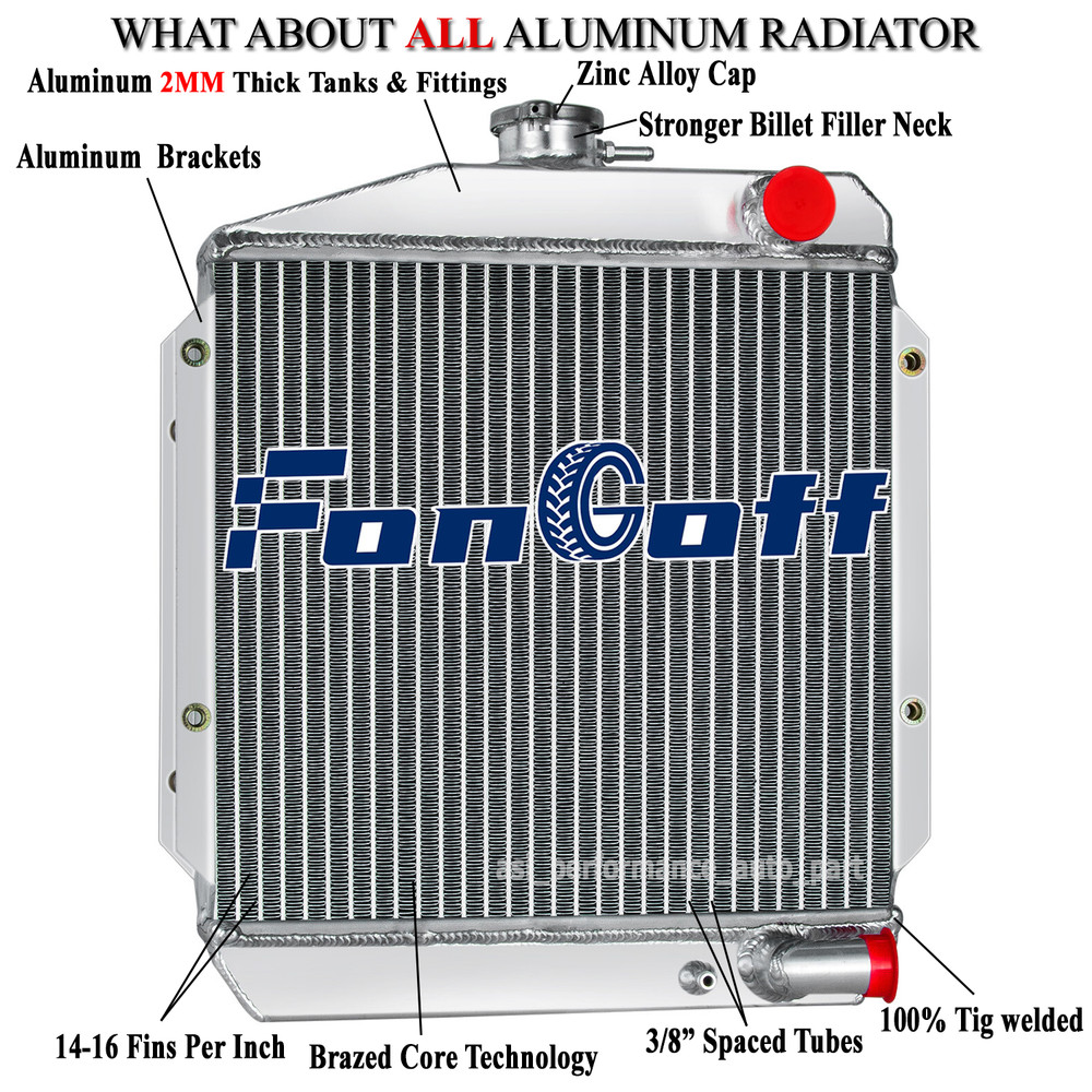 3 Rows Aluminum Tractor Radiator For Yanmar 3TNE74 Diesel 119621-44500.