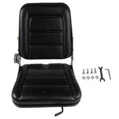 Universal Adjustable Backrest Forklift Excavator Lawn Mower Tractor Seat Black