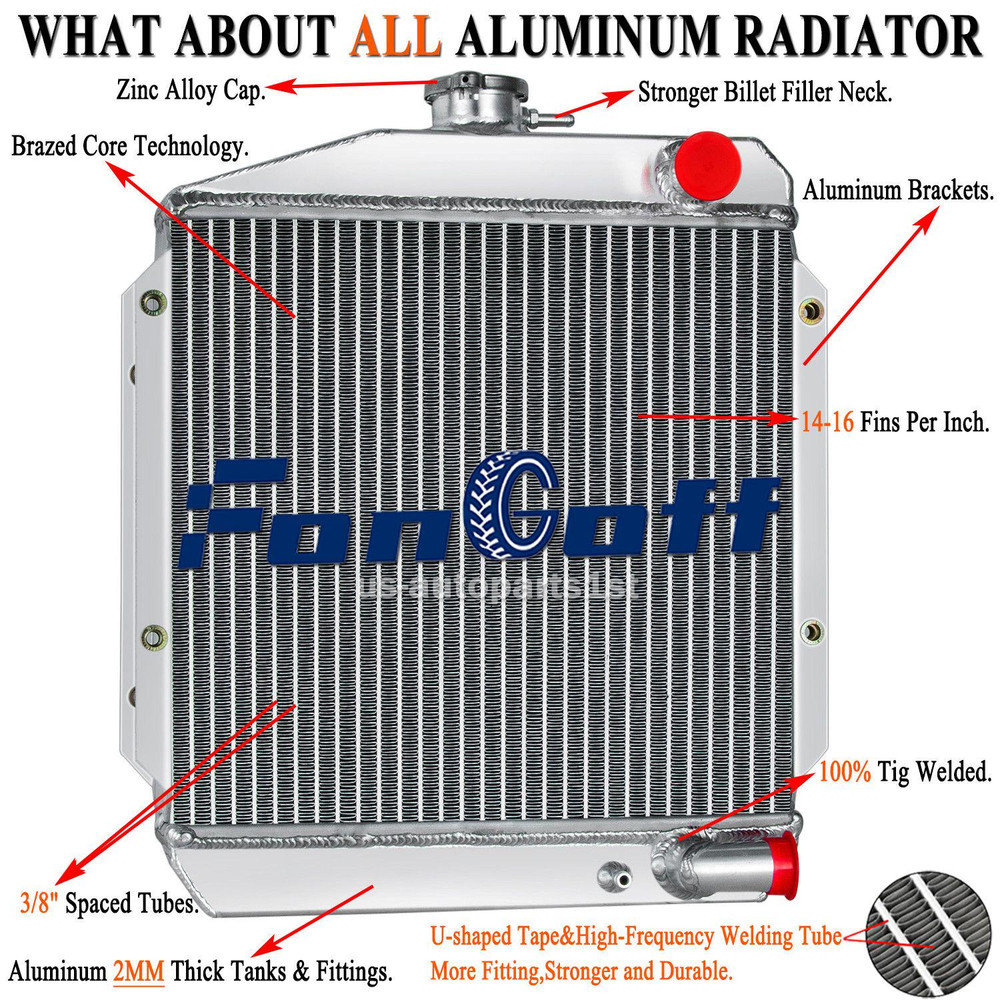 Full Aluminum 3 Rows Radiator For Yanmar 3TNE74 Tractor Diesel 119621-44500 NEW