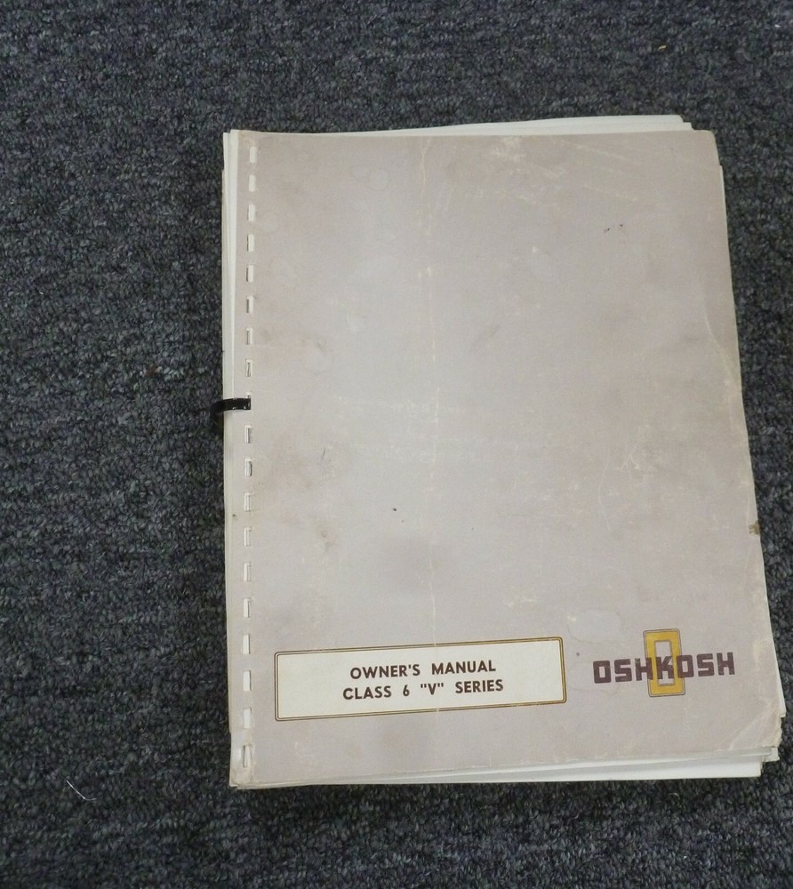 1979-1980 Oshkosh V715 Motorhome RV Parts Catalog Operator & Service Manual