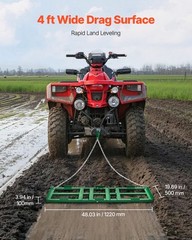 VEVOR Drag Harrow 4 ft Heavy Duty Tow Behind Drag Harrow Driveway Grader Rake