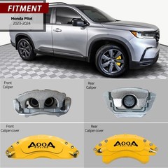 Yellow w Black Characters Aluminum Brake Caliper Covers Honda Pilot 23-25 F/R